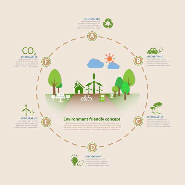 Zachraňme zemi, ekologie koncept infografika  - Vektor, obrázek