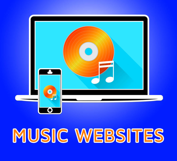 Music Websites Shows Songs Online 3d Illustration - Φωτογραφία, εικόνα