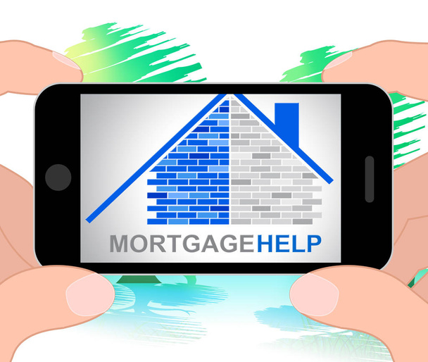 Kredyt hipoteczny nieruchomości oznacza pomoc ilustracja 3d - Zdjęcie, obraz