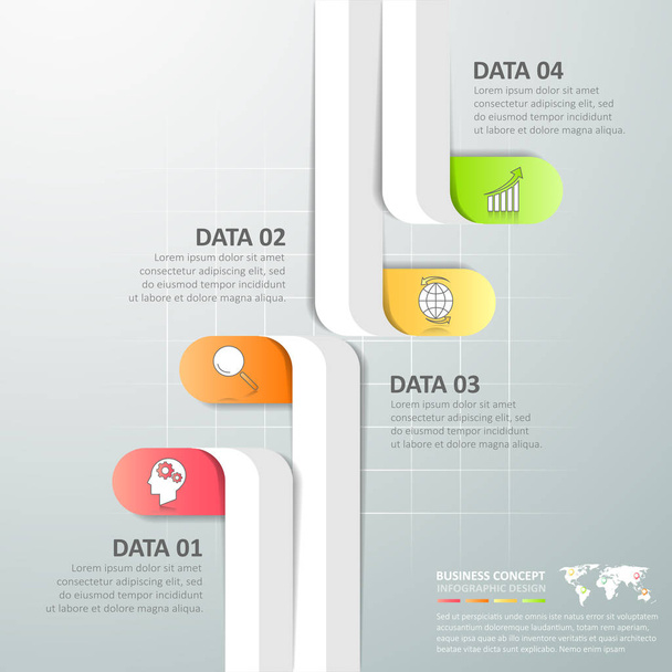 Design-Infografik 4 Optionen Vorlage, Geschäftskonzept-Infografik - Vektor, Bild