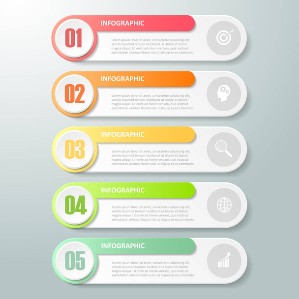 Design banner infographic 5 options , Business concept infographic - Vector, afbeelding