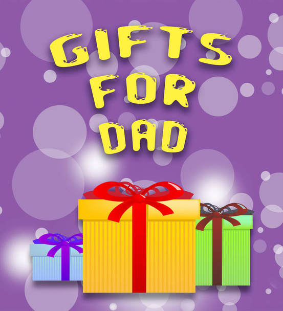 Gifts For Dad Gift Boxes 3d Illustration - Photo, image