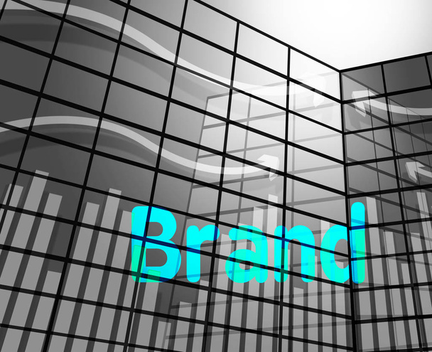 Εμπορικό σήμα λέξη αντιπροσωπεύει εμπορικά σήματα Branding και Ideantity - Φωτογραφία, εικόνα