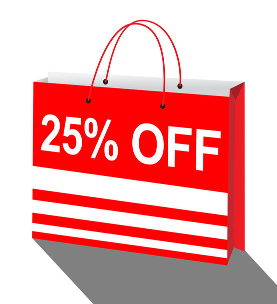 Twenty Five Percent Off Shows Discount 3d Illustration - Photo, Image