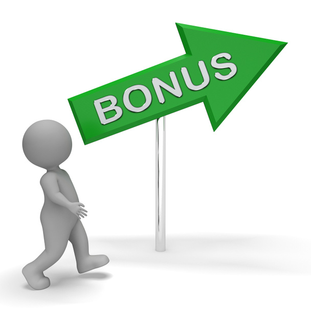 Bonus-Zeichen zeigt Belohnungen Vorteile 3d Rendering - Foto, Bild