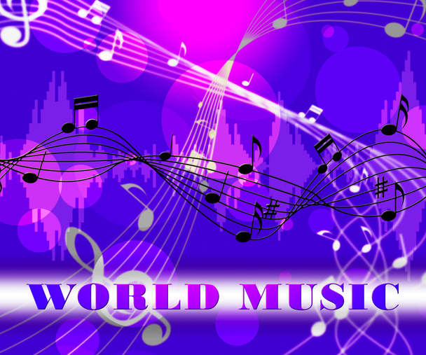World Music Means Songs From Worldwide Countries - Photo, Image