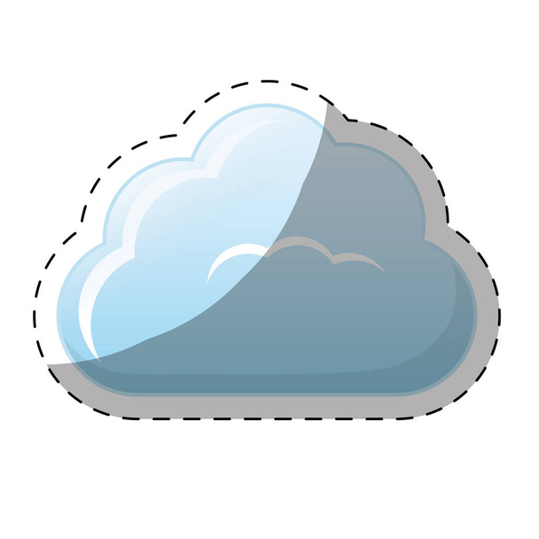 single fluffy cloud icon image - ベクター画像