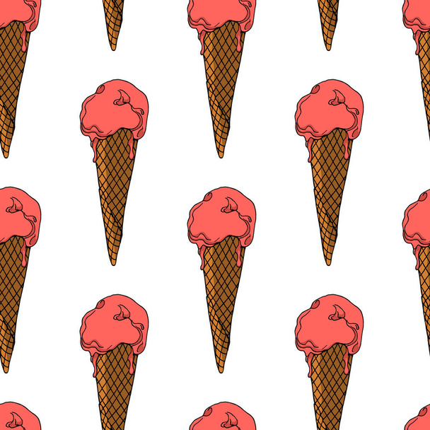 Ice cream pattern - Vector, Imagen