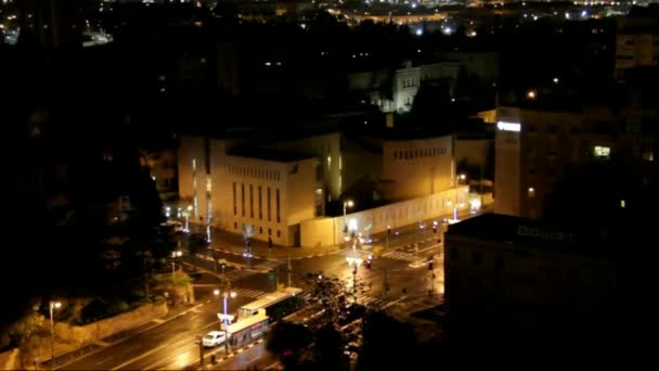 Современный Западный Иерусалим в зимнюю ночь. Израиль
 - Кадры, видео