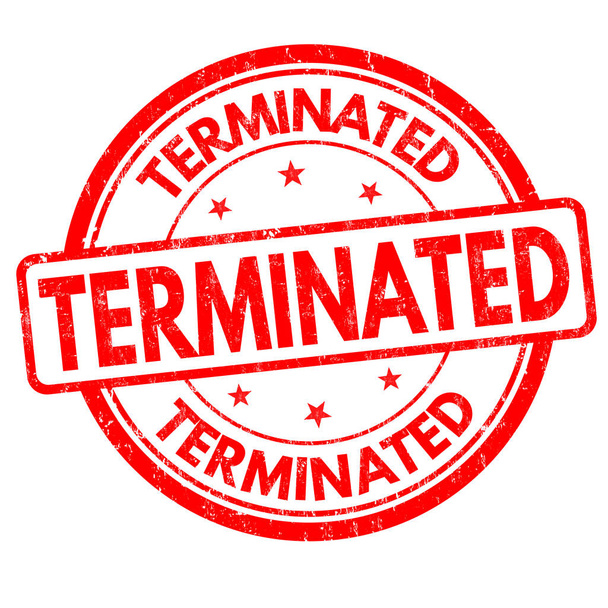 Terminated sign or stamp - Vector, Image
