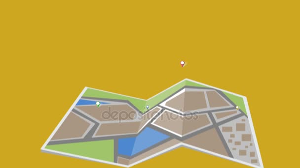 Stad kaart animatie 4k - Video