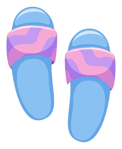 Beach sandals in blue and pink - Vector, Image