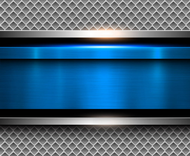 Background metallic blue - Vector, Imagen