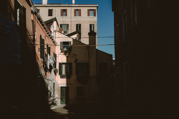 Shadows on houses in Venice - 写真・画像