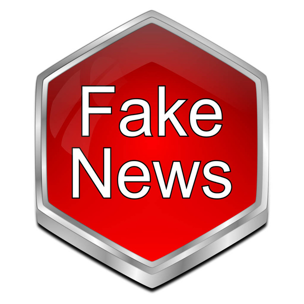 Fake News button - 3D illustration - Photo, Image