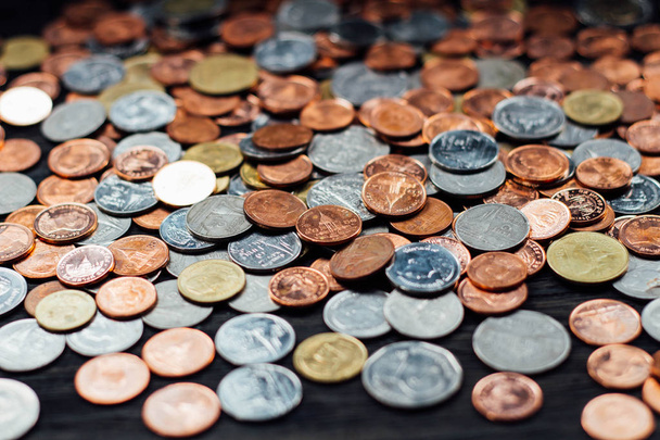 Thai Bát érmék és pénzt háttér - Fotó, kép