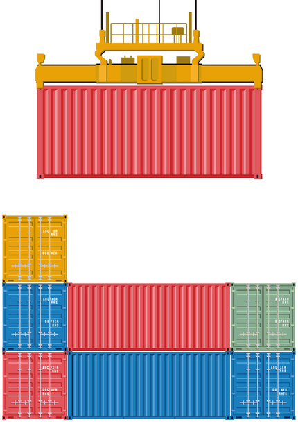 Carga de contenedores
 - Vector, imagen