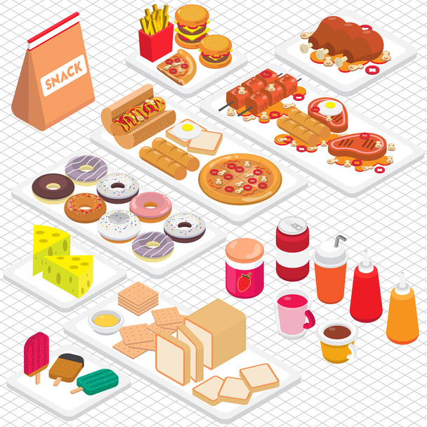 иллюстрация концепции информационно-графического нездорового питания
 - Вектор,изображение