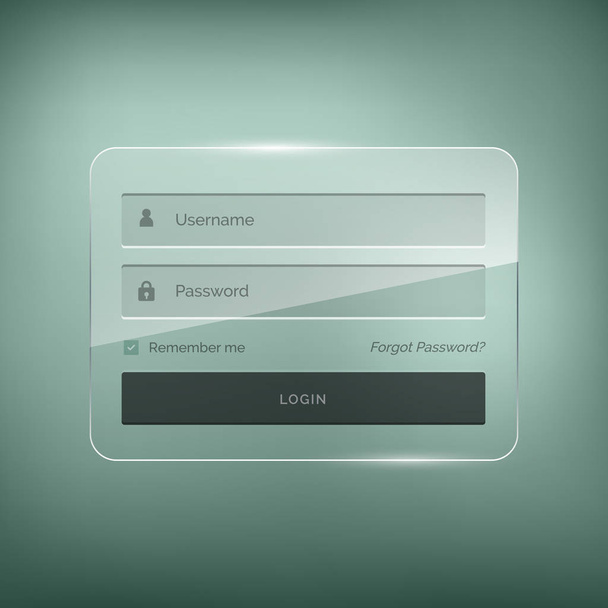 glossy stylish login form design with username and password - Вектор, зображення