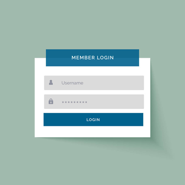flat sticker style member login user interface design - Διάνυσμα, εικόνα