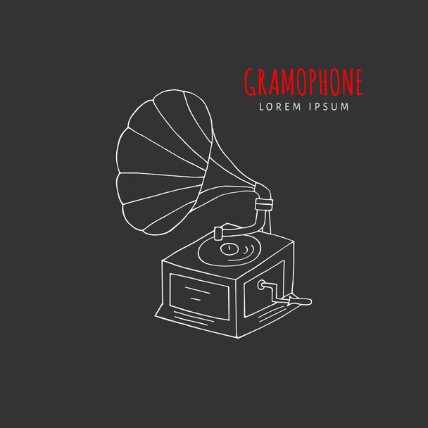 Gramophone vectorillustratie - Vector, afbeelding