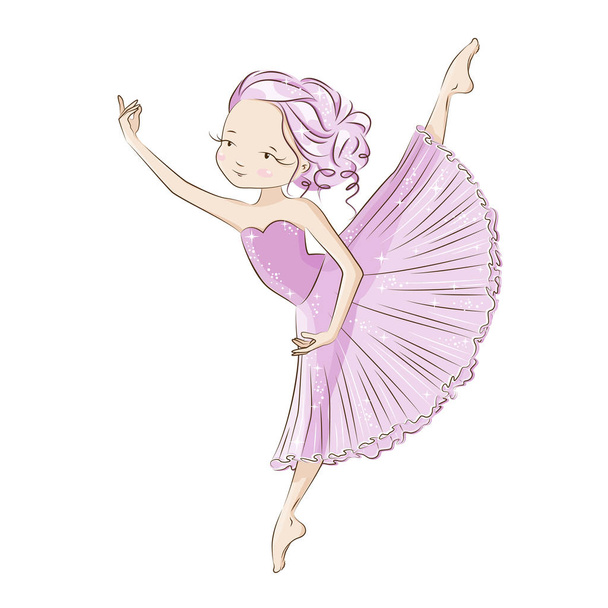 Illustration of cute little ballerina. - Vector, Image