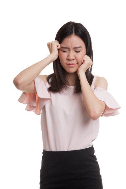 Young Asian business woman got sick and  headache. - Photo, image