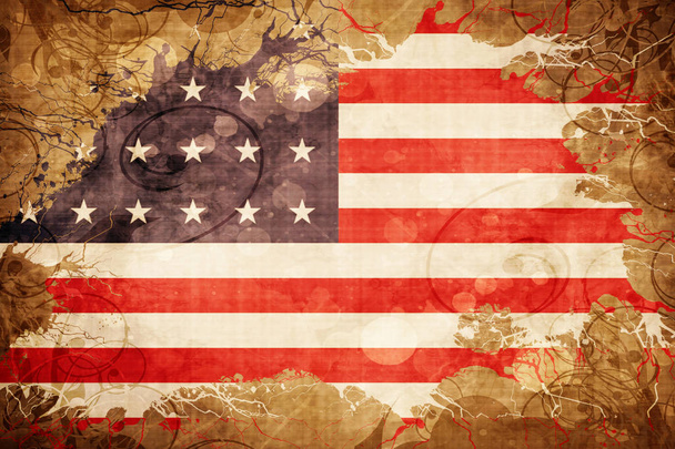 Vintage Old glória americana bandeira do projeto inicial
 - Foto, Imagem