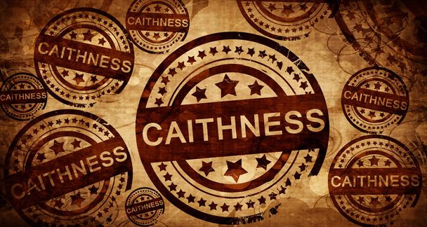 Caithness, vintage stamp on paper background - Foto, imagen