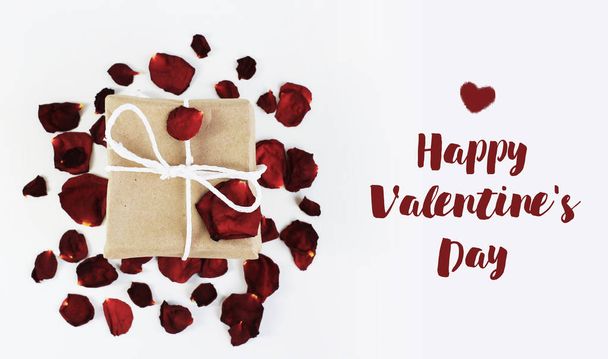 Congratulation to the holiday. Gift your loved ones. Valentine's Day. White background - Foto, immagini