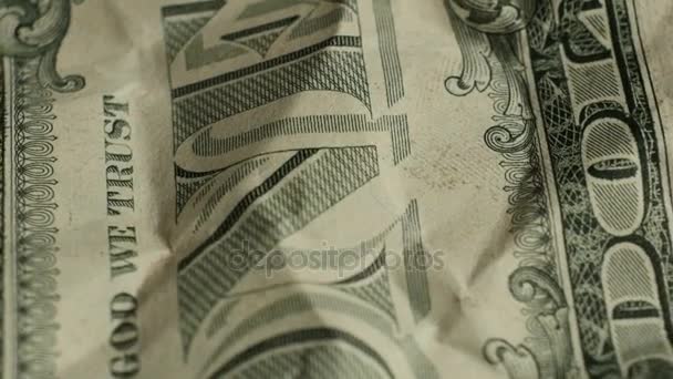 Macro elements on the US one dollar bill. US dollars background. - Footage, Video