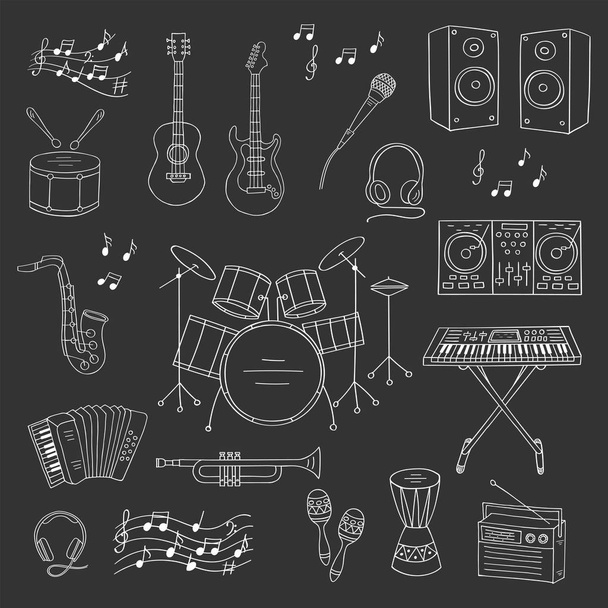 Hudební nástroje a symboly - Vektor, obrázek