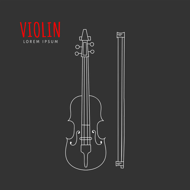 Violin vector illustration hand drawn - Vector, Image