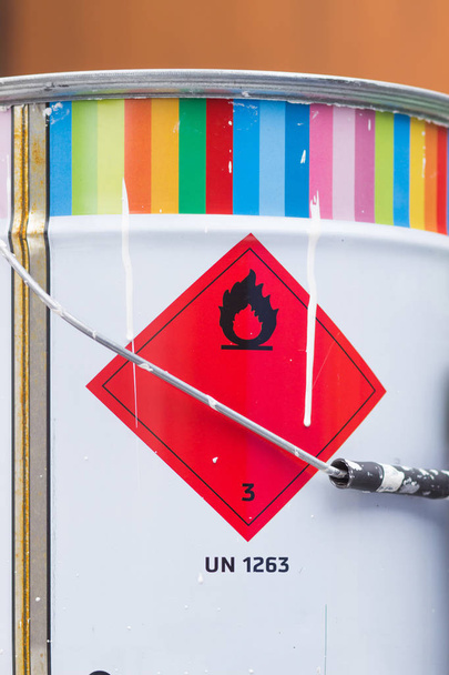 paint can with danger sign - Photo, Image