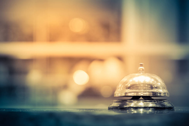 Restaurant bell vintage with bokeh - Photo, Image