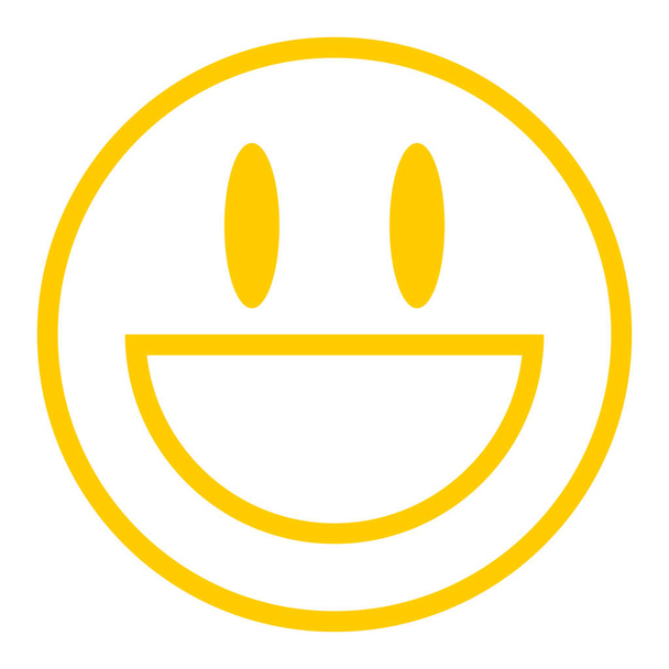 Žlutá ikona usmívající se obličej - Vektor, obrázek