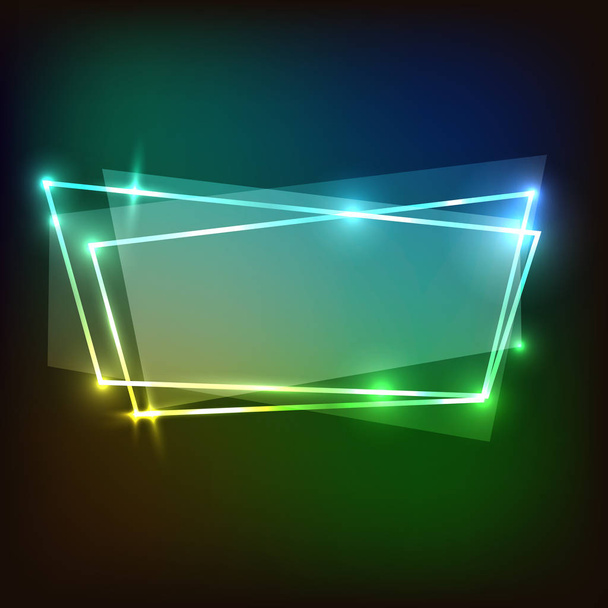 Абстрактний неоновий фон з барвистими банерами
 - Вектор, зображення