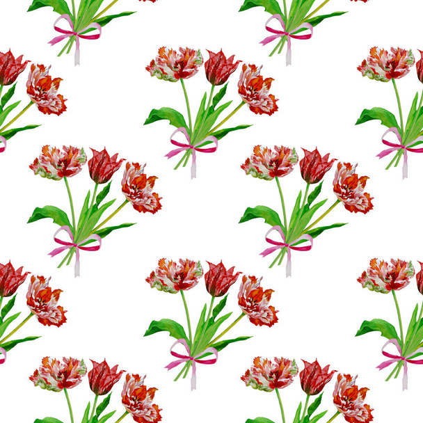 Seamless pattern  with tulips2-03 - Foto, afbeelding