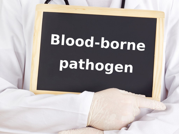 Doctor shows information: blood-borne pathogen - Photo, Image