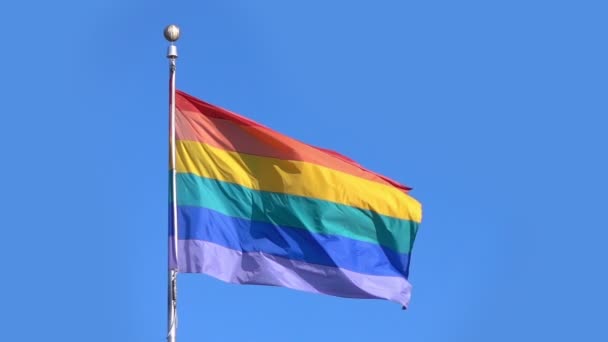 Два відео ЛГБТ прапор в реальному повільний рух - Кадри, відео