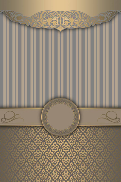 Decorative background with gold patterns and elegant frame. - Fotó, kép
