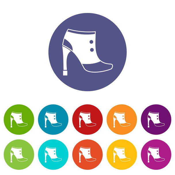 Women boots set icons - Vektor, kép