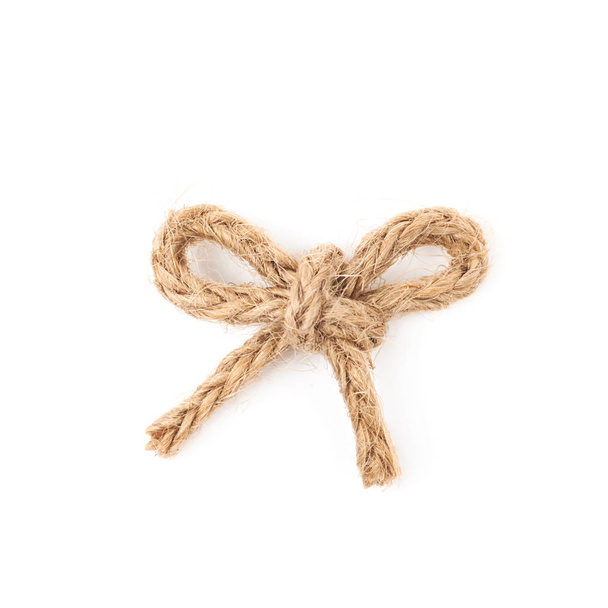 Linen rope bow knot isolated - Φωτογραφία, εικόνα