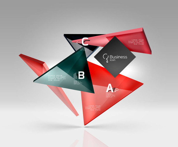 三角形のレイアウト ビジネス テンプレートは、インフォ グラフィックの背景 - ベクター画像