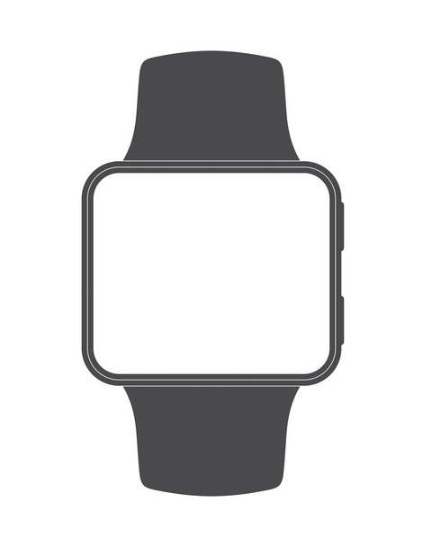 Zwart vierkant-faced smartwatch met leeg scherm op witte backgro - Foto, afbeelding