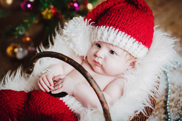 baby boy with christmas decor - Fotoğraf, Görsel