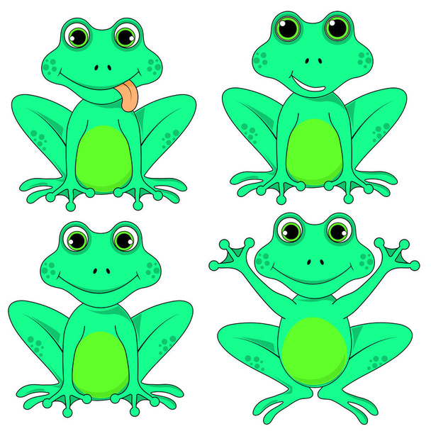 Bright frog set on white background isolated - Foto, immagini