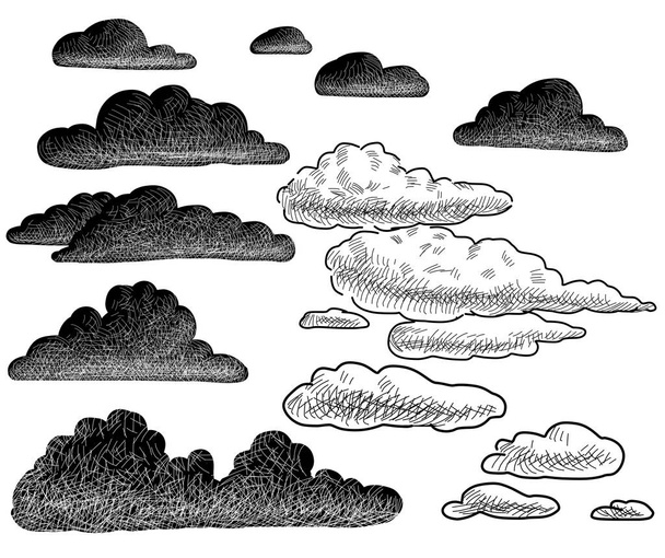 hand drawings of the clouds - Photo, Image