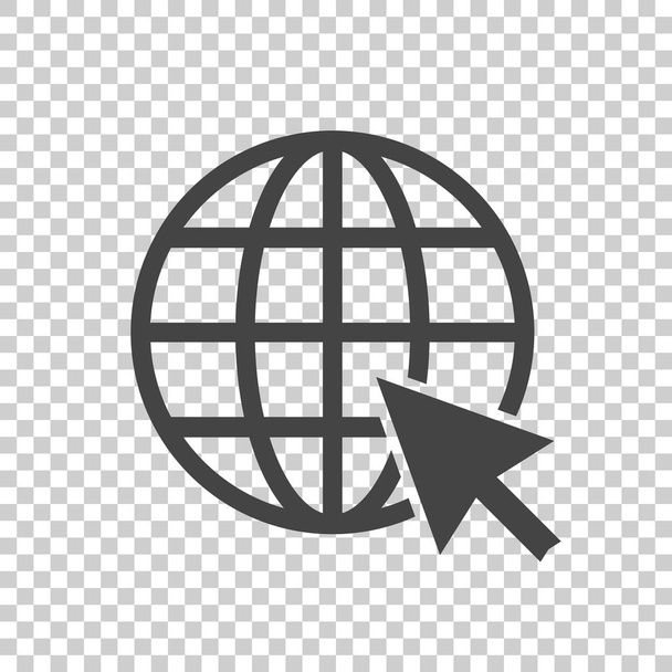 Gehen Sie zum Websymbol. Internet Flat Vector Illustration für Webseite auf isoliertem Hintergrund. - Vektor, Bild
