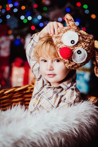 baby boy with christmas decor - Foto, Imagen